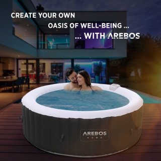 Arebos Opblaasbare Hottub 6 Persoons 1000L