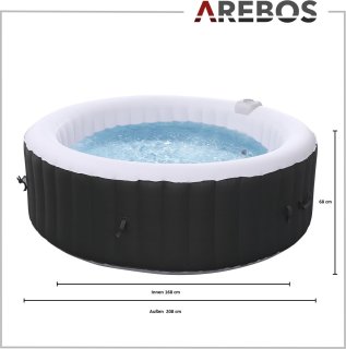 Arebos Opblaasbare Hottub 6 Persoons 1000L