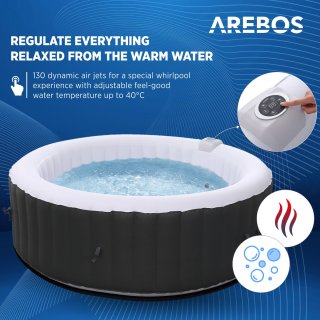 Arebos Opblaasbare Hottub 6 Persoons 1000L