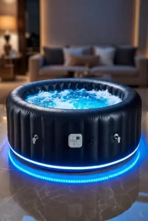 Aurora Deluxe Whirlpool 204x204x70 cm opblaasbare spa zwart