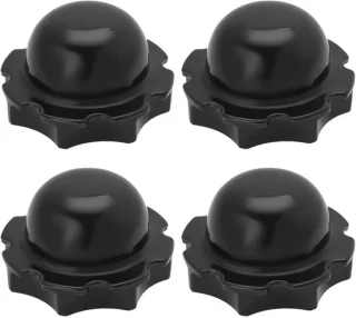 Badkuipstoppen set - 4 stuks - zwart kunststof