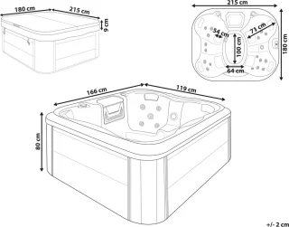 BELIANI ARCELIA Whirlpool buitenbad 215 x 180 cm