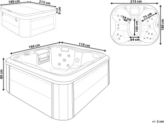 BELIANI ARCELIA Whirlpool buitenbad 215 x 180 cm