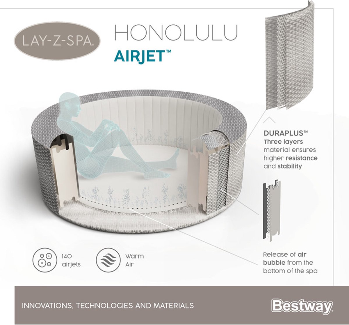 Bestway Lay-Z-Spa Honolulu Inflatable Spa