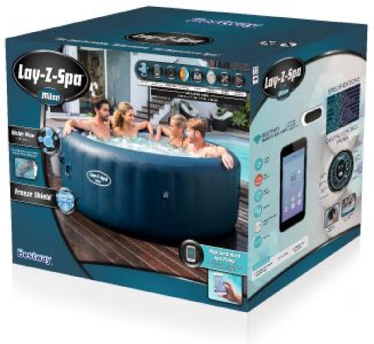Bestway Lay-Z-Spa Milan Opblaasbare Jacuzzi 196x196 cm Bruin