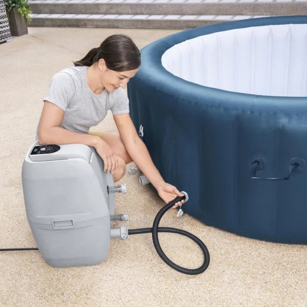 Bestway Lazy-Z Spa AirJet Plus Opblaasbare Spa Milan Ø196x71 cm