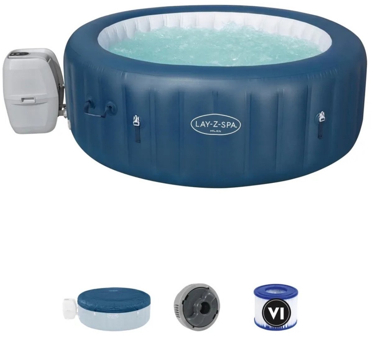 Bestway Lazy-Z Spa AirJet Plus Opblaasbare Spa Milan Ø196x71 cm