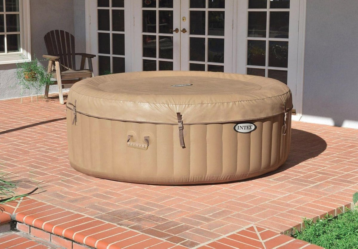 Bubbel Massage Set Rond Beige 196x71cm voor 4 Personen