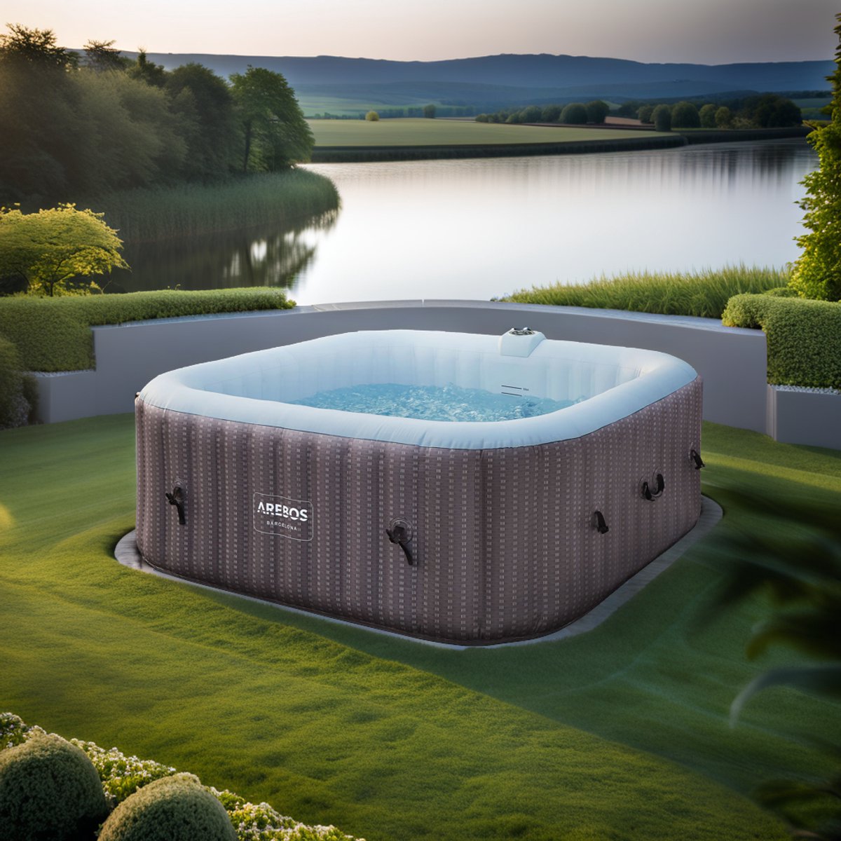 Bubble Spa Luxe Opblaasbare Jacuzzi 6 Persoons 185x185x65 cm