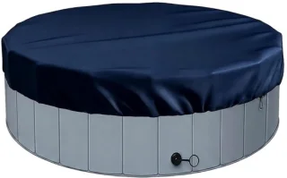 Buitenhotbubs 200 x 30 cm ronde spa-dekking met versterkte randen (blauw) - ShopVlot