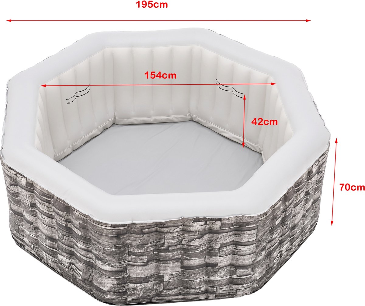 Carosino Opblaasbaar Bubbelbad 5-Persoons Ø195x70 cm