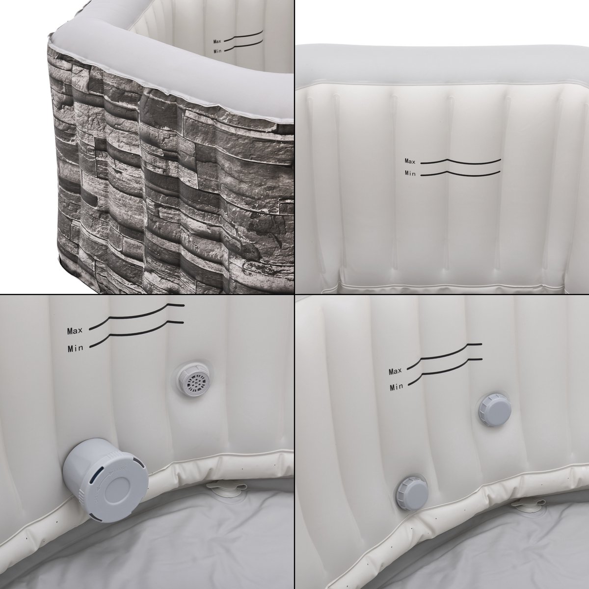 Carosino Opblaasbaar Bubbelbad 5-Persoons Ø195x70 cm