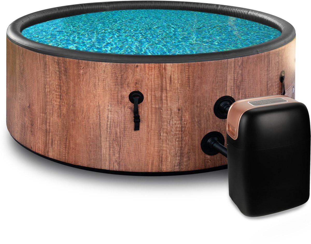 COIL Bains Tuin SPA opblaasbaar 6 personen houtlook