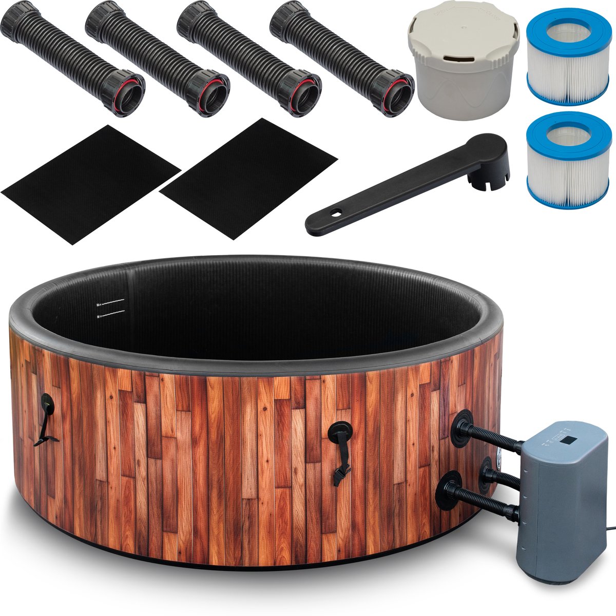 COIL Bains Tuin SPA Opblaasbaar 6 Personen Teak