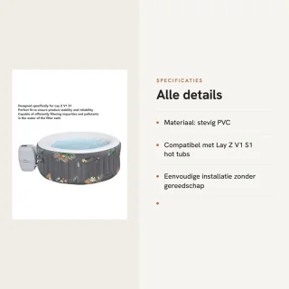 Dailygoods filterpatroonhouder stevig pvc voor Lay Z V1 S1
