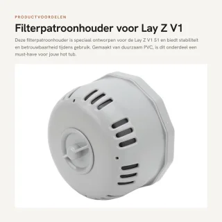 Dailygoods filterpatroonhouder voor Lay Z V1 S1 - PVC - 14,5 x 11,5 cm