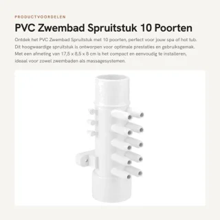 Dailygoods spruitstuk 10 poorten pvc connector 1,5 inch