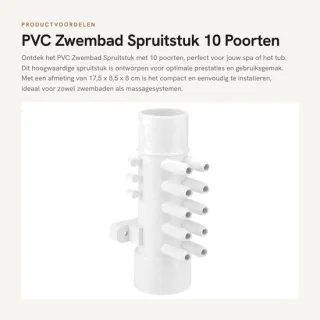 Dailygoods spruitstuk 10 poorten pvc connector 1,5 inch