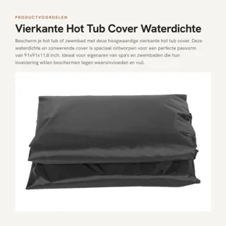 Dailygoods stofhoes 231x231x30 cm beschermhoes voor hot tub