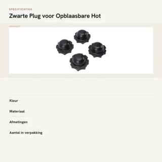 Filterplug Premium vervanging - Zwarte hot tub - Opblaasbare spa - Bubbelbadplug
