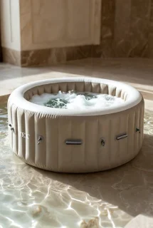 Green round bubble spa opblaasbare jacuzzi voor 4 personen