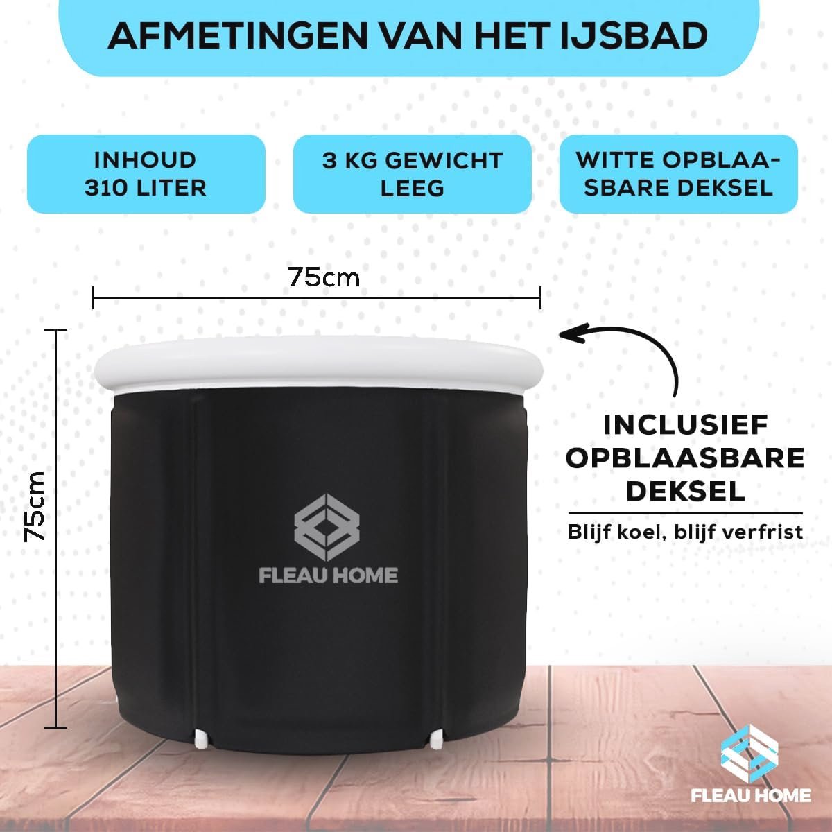 Groot Opblaasbaar IJsbad met Deksel en Pomp