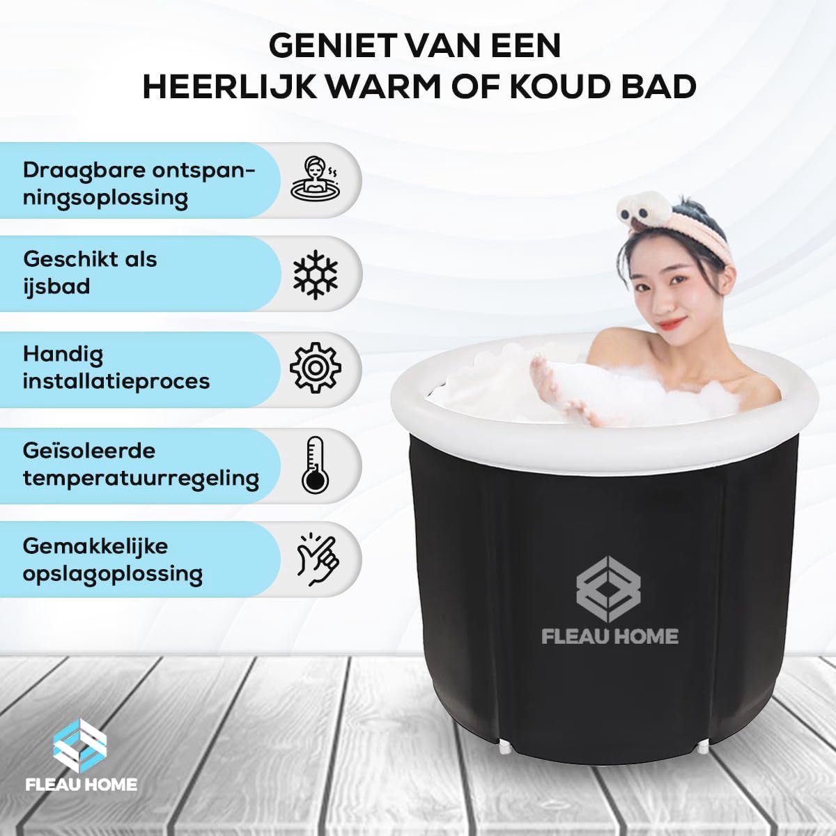 Groot Opblaasbaar IJsbad met Deksel en Pomp