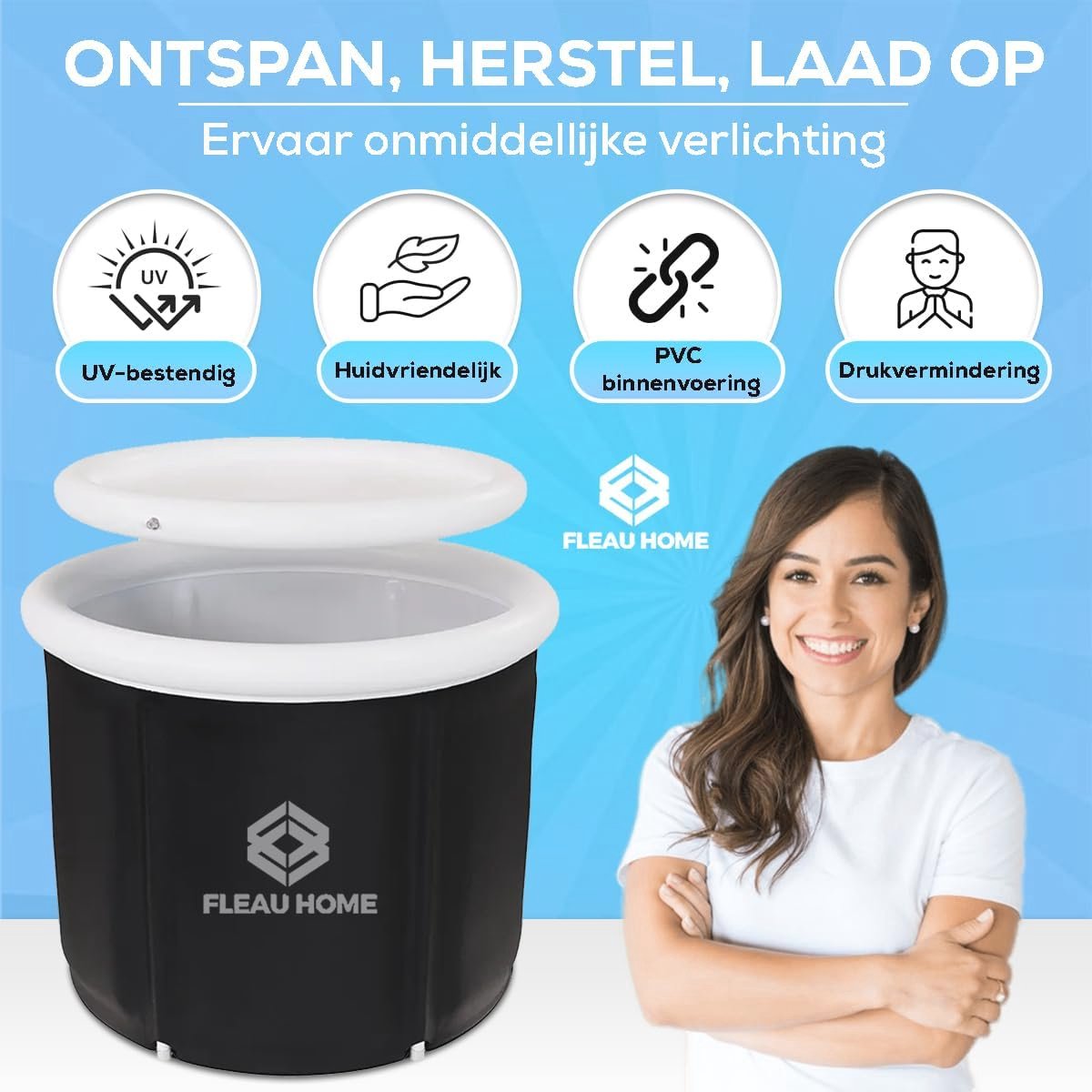 Groot Opblaasbaar IJsbad met Deksel en Pomp