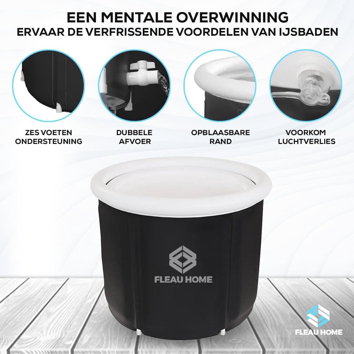 Groot Opblaasbaar IJsbad met Deksel en Pomp