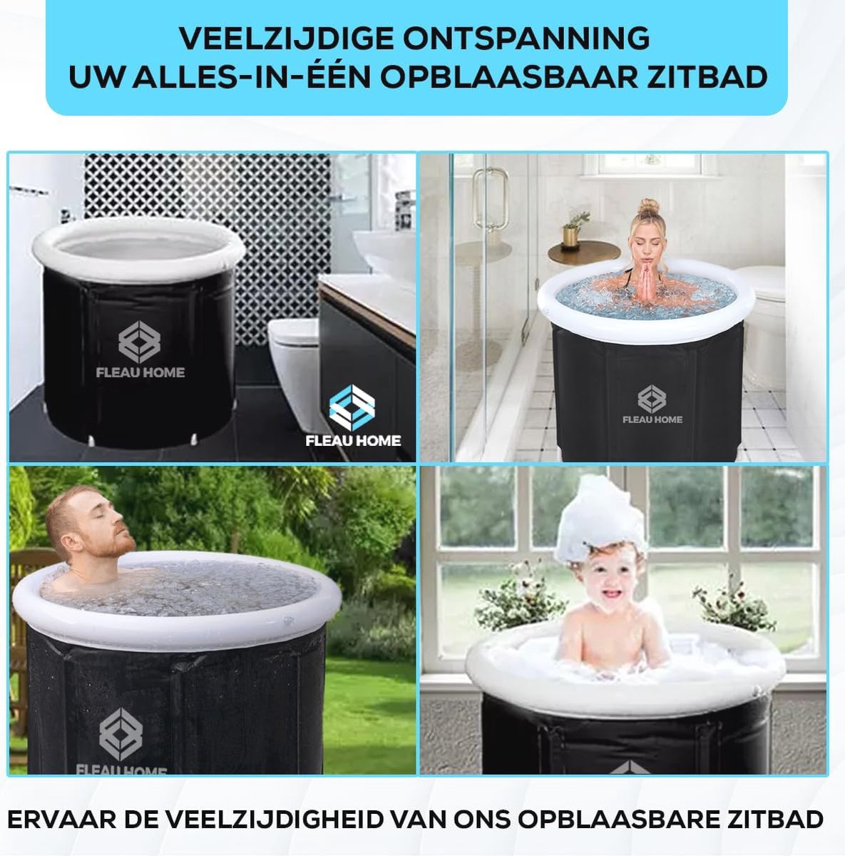 Groot Opblaasbaar IJsbad met Deksel en Pomp