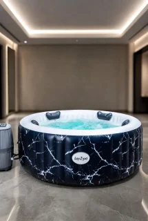 Hollywood AirJet opblaasbare Jacuzzi whirlpool voor 6 personen - vierkant 180x180 cm - madeira kleur