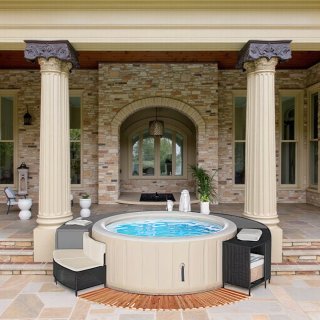 Wat vinden we goed aan de Hometotry Opblaasbaar Bubbelbad 4 Persoons Rattan