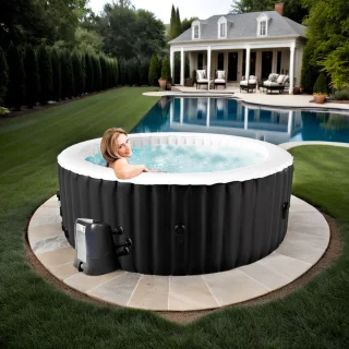 Hometotry Opblaasbaar Whirlpool Bubbelbad 4-persoons