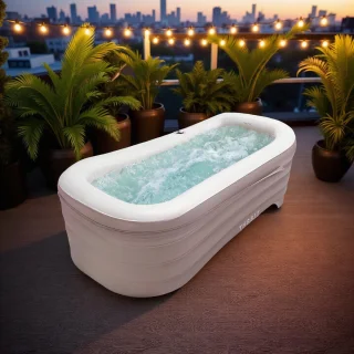 Hometotry Opblaasbare Whirlpool 1 Persoon 255L Taupe