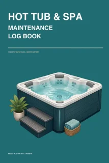 Hot tub en spa onderhoud logboek: 12-maanden waterverzorging en servicehistorie voor thuis