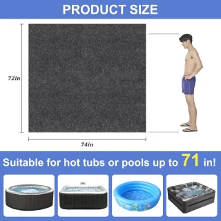 Hot Tub Mat Antislip 188x182 cm voor Opblaasbare Spa en Zwembad