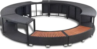 Hot Tub Polyrotan Omranding Rond