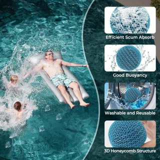 Hot tub scum absorber 9 pack honeycomb oil absorbent scum sponge, wasbaar foam floating filter