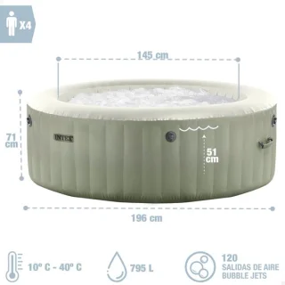 House&Garden Bubble Spa opblaasbare Jacuzzi voor 4 personen ø196 cm olijfgroen