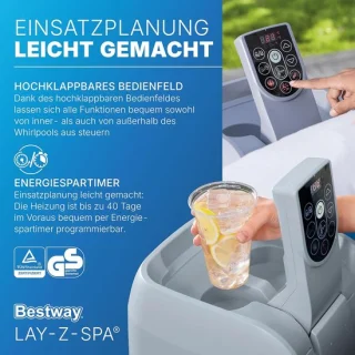House&Garden Miami Elite AirJet Whirlpool opblaasbare Jacuzzi 6 personen rond Ø196 x 66 cm donkergroen