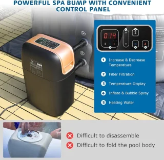 Industrial Home 4-Persoons Ronde Opblaasbare Jacuzzi