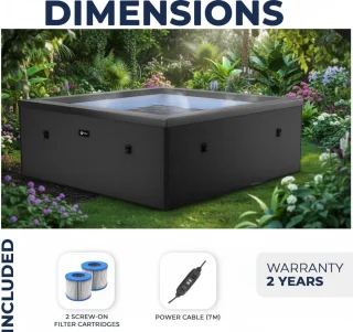 Industrial Home Celestia ProSpa Opblaasbaar Bubbelbad 6 Personen 180x180x70 Zwart