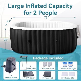 De Industrial Home Luxe Bubble Spa – Opblaasbare Hot Tub 2 Persoons in één oogopslag