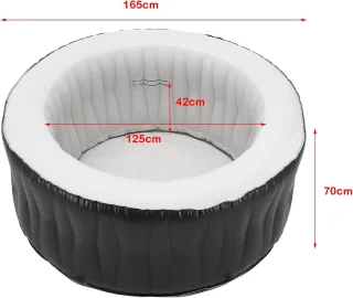 Industrial Home Opblaasbaar Bubbelbad Carbone 3‑persoons Ø165 x 70 cm