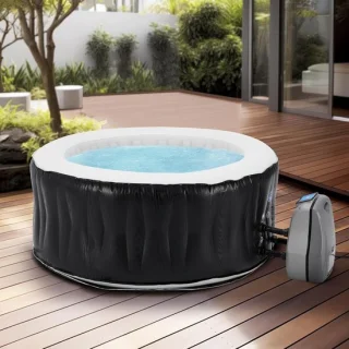 Industrial Home Opblaasbaar Bubbelbad Carbone 3‑persoons Ø165 x 70 cm