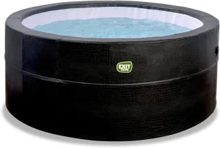 Industrial Home Premium LeatherLook Opblaasbare Spa 4-persoons Zwart