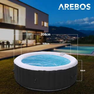 Industrial Home Premium Spa – 6-persoons opblaasbaar bubbelbad Zwart