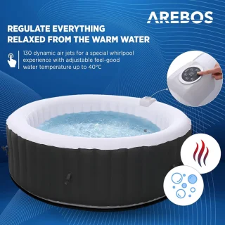 Industrial Home Premium Spa – 6-persoons opblaasbaar bubbelbad Zwart