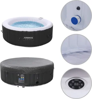 Industrial Home Premium Spa – 6-persoons opblaasbaar bubbelbad Zwart