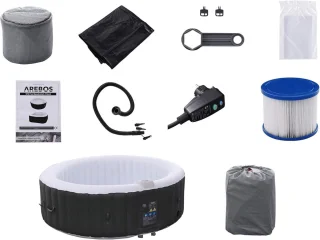 Industrial Home Premium Spa – 6-persoons opblaasbaar bubbelbad Zwart